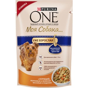 

Паучи Purina One Моя собака уже взрослая с курицей, морковью и зеленой фасолью в подливе для маленьких собак старше 1года 100г (12263890), Моя собака уже взрослая с курицей, морковью и зеленой фасолью в подливе для маленьких собак старше 1года 100г (12263