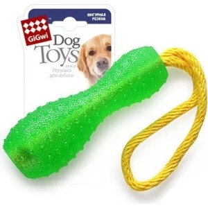 Игрушка GiGwi Dog Toys Rubber резиновая гантеля на веревке для собак (75251)