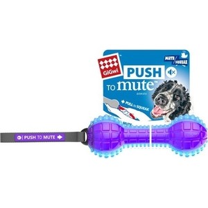 Игрушка GiGwi Push to Mute Squeak гантеля с отключаемой пищалкой для собак (75332) фото