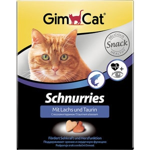 фото Витамины gimborn gimcat schnurries with salmon and taurine сердечки с лососем и таурином для кошек 650таб (409382)