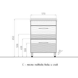 фото Тумба под раковину style line ассоль 60 техно платина (4650134472080)