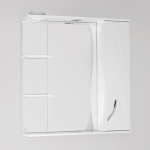 Зеркало-шкаф Style line Амелия 75 с подсветкой, белый (ЛС-00000014) настенное зеркало амелия шелковый камень