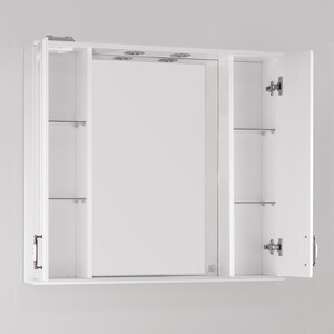 фото Зеркало-шкаф style line олеандр-2 люкс 90 с подсветкой, белый (4650134470857)