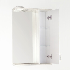 фото Зеркало-шкаф style line олеандр-2 люкс 55 с подсветкой, рельеф пастель (4650134470802)