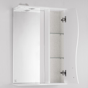 фото Зеркало-шкаф style line панда волна 55 с подсветкой, белый (4650134470369)