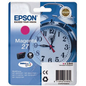 

Картридж Epson Magenta №27 DURABrite Ultra for WF7110/7610/7620, Magenta №27 DURABrite Ultra for WF7110/7610/7620
