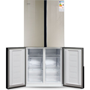 Холодильник Ginzzu NFK-500 стекло шампань