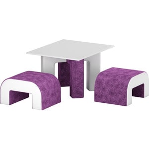 Обеденная Группа Мебелико Кармен микровельвет фиолетовый/белый
