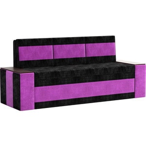 Кухонный диван Мебелико Лина Микровельвет (черно/фиолетовый)