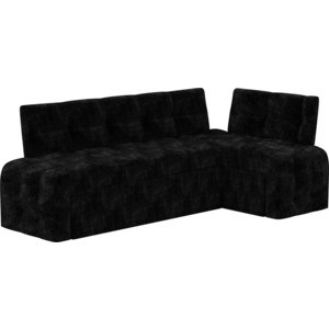 Кухонный угловой диван Мебелико Люксор микровельвет (черный) угол правый диван угловой мебелико венеция микровельвет красно правый
