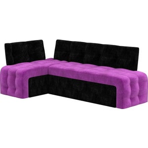 Кухонный угловой диван Мебелико Люксор микровельвет (фиолетово/черный) угол левый кухонный угловой диван мебелико метро микровельвет фиолетово угол левый