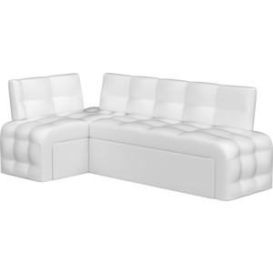 Кухонный угловой диван Мебелико Люксор эко-кожа (белый) угол левый диван угловой мебелико белла у эко кожа белый правый