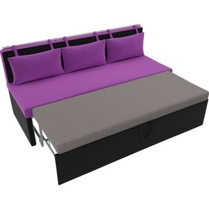 Кухонный диван АртМебель Метро микровельвет фиолетово-черный