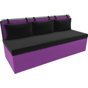 Кухонный диван АртМебель Метро микровельвет черно-фиолетовый - фото 2