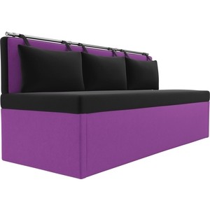 Кухонный диван АртМебель Метро микровельвет черно-фиолетовый