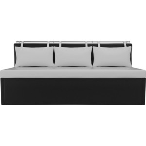 Кухонный диван АртМебель Метро эко-кожа белый-черный - фото 3
