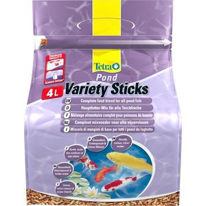 фото Корм tetra pond variety sticks complete food blend for all pond fish смесь трёх видов палочек для прудовых рыб 4л