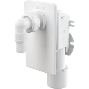 Сифон для стиральной машины AlcaPlast под штукатурку белый (APS4) шкаф для стиральной машины cube 200x64 см белый глянец дуб вотан