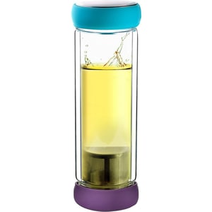 Термобутылка  0.4 л Asobu Twin lid голубая/фиолетовая (TWG1 teal-purple)