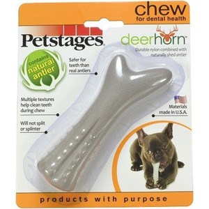 Игрушка Petstages Deerhorn косточка с оленьими рогами 12см для собак - фото 1