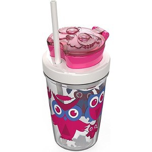 фото Детский стакан для воды с трубочкой 0.35 л contigo snack tumbler (contigo0626) розовый