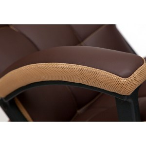 Офисное кресло TetChair TRENDY кож/зам/ткань, коричневый/бронза, 36-36/21