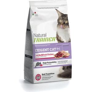 фото Сухой корм trainer natural exigent cat with beef & fresh chicken с говядиной и свежей курицей для привередливых кошек 1,5кг