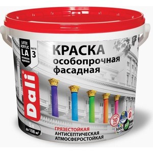 

Краска в/д фасадная РОГНЕДА DALI особопрочная база А 5л., DALI особопрочная база А 5л.