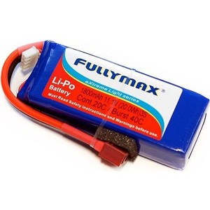 

Аккумулятор Fullymax Li-Po Fullymax 11.1В 1800мАч 20C, Li-Po Fullymax 11.1В 1800мАч 20C