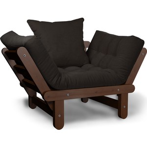 Кресло Arsko Сламбер орех-черный вельвет прямой диван сламбер белый рогожка сосна натуральная без ящика