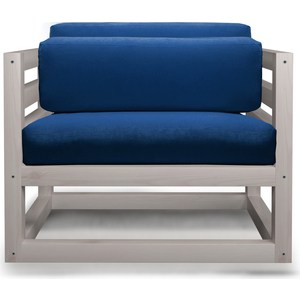 Кресло Arsko Магнус бел дуб-синий вельвет. ошейник комбинированный кожа брезент безразмерный 54 х 2 5 см ош 17 45 см синий