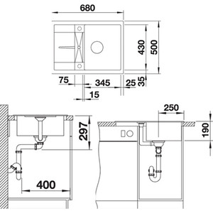 Кухонная мойка Blanco Metra 45S Compact жемчужный (520570) от Техпорт