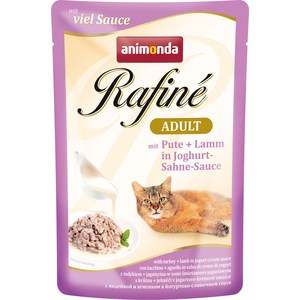 

Паучи Animonda Rafine Adult with Turkey + Lamb in Jogurt-Cream Sauce с индейкой и ягненком в йогуртово-сливочном соусе для кошек 100г (83798), Rafine Adult with Turkey + Lamb in Jogurt-Cream Sauce с индейкой и ягненком в йогуртово-сливочном соусе для коше