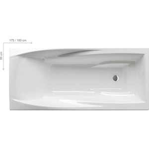 Акриловая ванна Ravak You 185x85 N со скрытым переливом белая (C871200000)