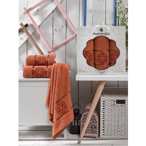 

Набор из 3 полотенец Merzuka Damask терракотовый махра 50x80-2/70x130-1 (9321терракотовый), Damask терракотовый махра 50x80-2/70x130-1 (9321терракотовый)