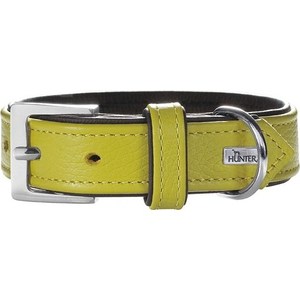 фото Ошейник hunter collar capri 45 nickel (33-39см) натуральная кожа лайм/черный для собак