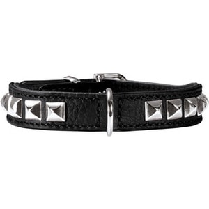 фото Ошейник hunter collar rocky petit 27 nickel (20-24см) кожа черный для собак