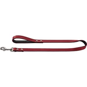 фото Поводок hunter leash basic 18/100 nickel-plated кожа красный для собак