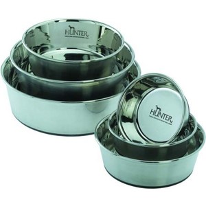 фото Миска hunter feeding bowl из нержавеющей стали для собак 1,1л диаметр 17см