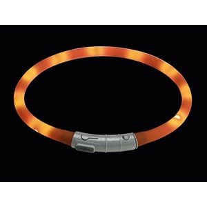 Шнурок Hunter LED Silicon Dog Tube Yukon 20-70 см оранжевый светящийся на шею для собак