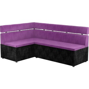 Кухонный угловой диван Мебелико Классик микровельвет фиолетово/черный левый кухонный угловой диван мебелико классик микровельвет фиолетово левый