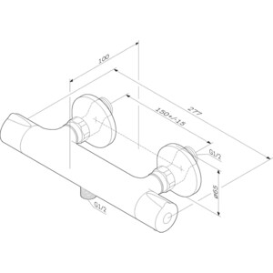 Термостат для душа Am.Pm Like с душевым гарнитуром, хром (F8040000, F0780200)