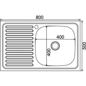 Кухонная мойка Mixline Накладная 80х50 нержавеющая сталь 0,4мм (4630030631729)
