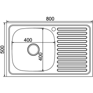 Кухонная мойка Mixline Накладная 80х50 с сифоном, нержавеющая сталь 0,6мм (4630030631750)