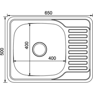 Кухонная мойка Mixline Врезная 50х65 с сифоном, нержавеющая сталь 0,6 мм (4630030632269)