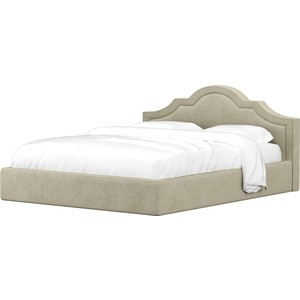 Кровать Мебелико Афина микровельвет бежевый кровать мебелико кариба эко кожа бежевый