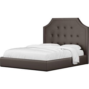 Кровать АртМебель Кантри эко-кожа коричневый интерьерная кровать артмебель камилла эко кожа бежево коричневый