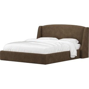 Кровать Мебелико Лотос микровельвет коричневый. кровать мебелико ларго микровельвет коричневый