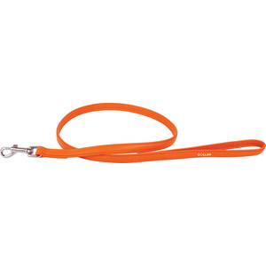 фото Поводок collar glamour кожаный двойной 122см*25мм оранжевый для собак (33764)