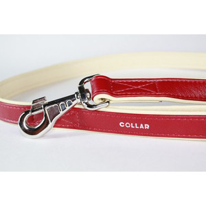 фото Поводок collar brilliance кожаный двойной 122см*25мм красный для собак (38903)